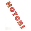 adesivo in pvc, scritta MOTOBI spaziata, per carene moto da corsa